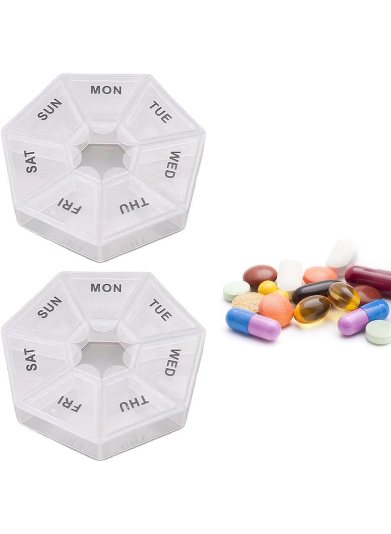 Weekly Pill Box 2-Pack – Portable Organizer for Vitamins, Supplements, Pills & Fish Oil – Seven-Day Medicine Storage, Easy Access, Ideal for Home & Travel - Image 1